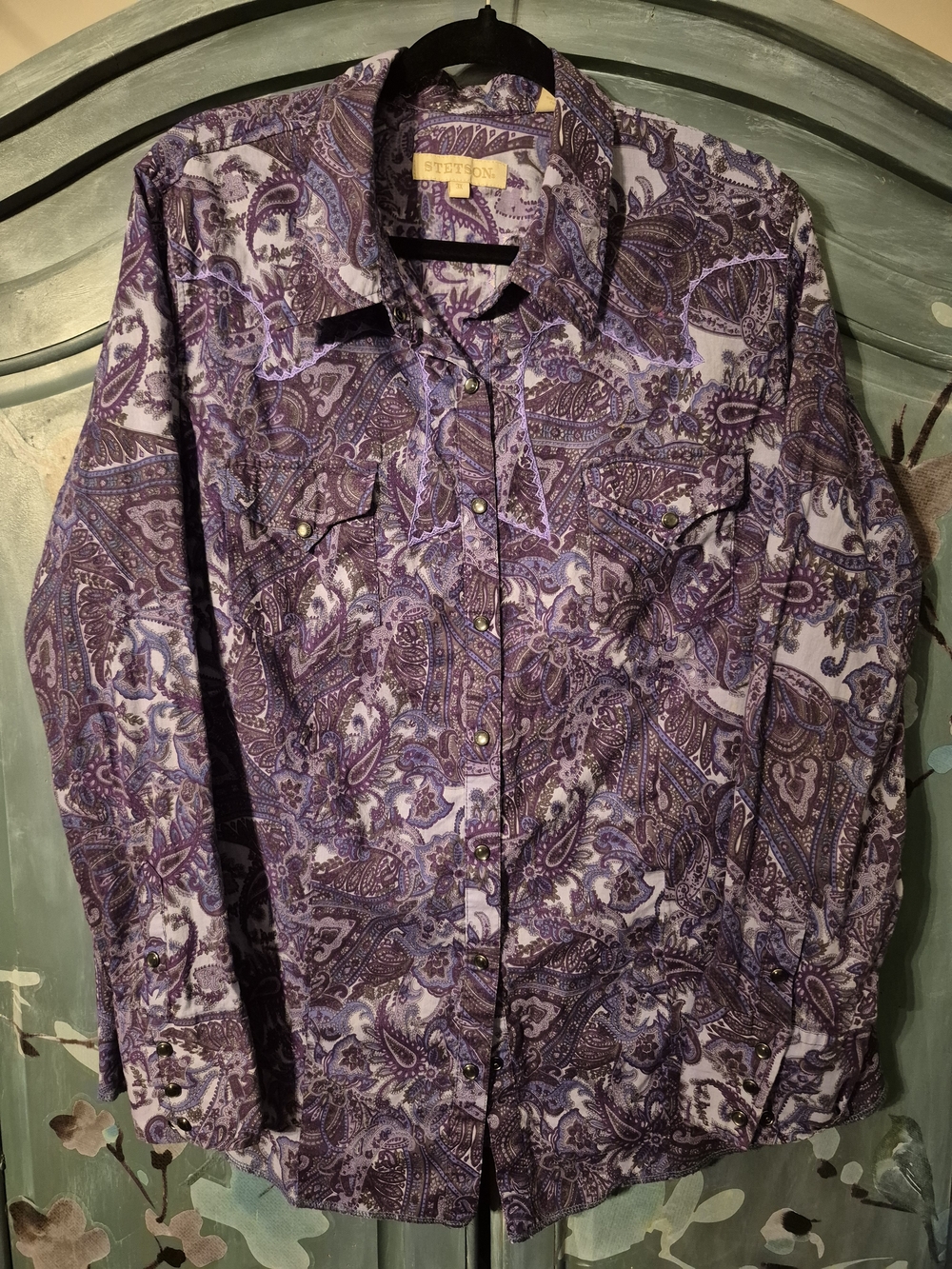 Stetson Women's Purple Paisley Western Shirt